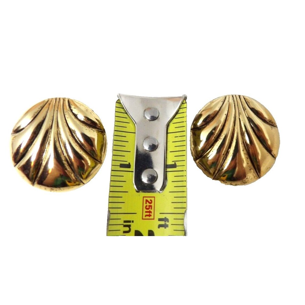 5 Pairs Goldtone Vintage Fashion Earrings Hoops Kite Triangle Shell Pierced - Picture 16 of 16